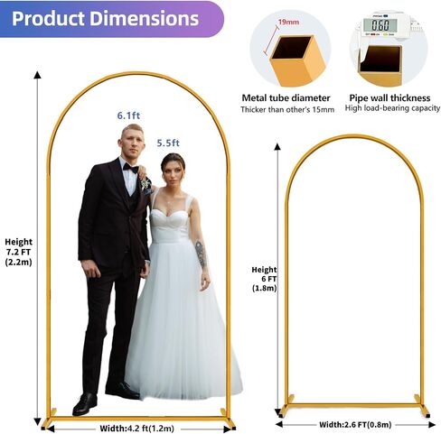 Hemmotop Metal Arch Backdrop Stand Set of 2, 7.2ft and 6ft in Kuwait
