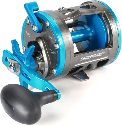 Sougayilang F47 Baitcasting Fishing Reel - Reinforced Metal Body Round Baitcaster for Smooth Powerful Saltwater Inshore Surf Trolling - Conventional Reel for Catfish, Musky, Bass, Pike in Kuwait
