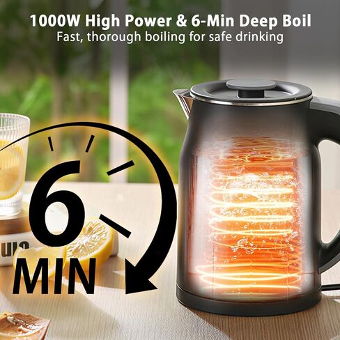 V-33 Electric Kettle 1.2L with 45-90C Temperature Control, 1000W Fast Heating, 16H Keep Warm & 3-Min Lift Memory, Cool Touch Double Wall, 304 Stainless Steel, Black in Kuwait