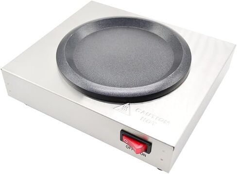 Commercial Coffee Decanter Warm Plate (Single Plate), Stainless Steel Structure with Non-Stick Aluminum Plate Shaped for Standard Decanter, Ideal for Cafe, Break Room, Buffet, Event and Commercial Use in Kuwait