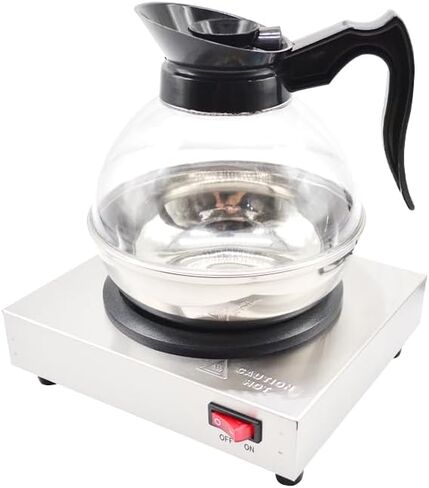Commercial Coffee Decanter Warm Plate (Single Plate), Stainless Steel Structure with Non-Stick Aluminum Plate Shaped for Standard Decanter, Ideal for Cafe, Break Room, Buffet, Event and Commercial Use in Kuwait
