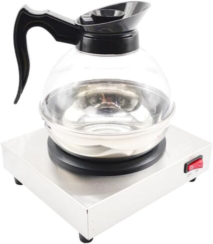 Commercial Coffee Decanter Warm Plate (Single Plate), Stainless Steel Structure with Non-Stick Aluminum Plate Shaped for Standard Decanter, Ideal for Cafe, Break Room, Buffet, Event and Commercial Use in Kuwait