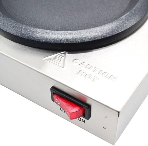 Commercial Coffee Decanter Warm Plate (Single Plate), Stainless Steel Structure with Non-Stick Aluminum Plate Shaped for Standard Decanter, Ideal for Cafe, Break Room, Buffet, Event and Commercial Use in Kuwait