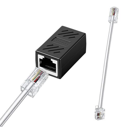1 Pcs Phone Jack to Ethernet Cable Adapter, RJ45-to-RJ11 Adapter, RJ45 8P8C Female to RJ11 6P4C Male Phone Lines for Landline Telephone Service in Kuwait