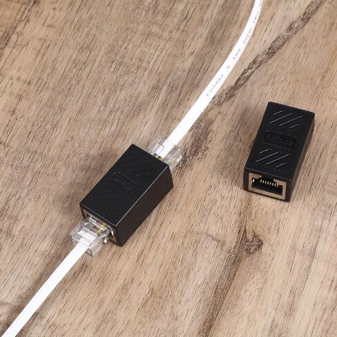 1 Pcs Phone Jack to Ethernet Cable Adapter, RJ45-to-RJ11 Adapter, RJ45 8P8C Female to RJ11 6P4C Male Phone Lines for Landline Telephone Service in Kuwait