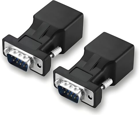 2Pcs DB9 Female to RJ45 Female RS232 Serial to RJ45 Ethernet Adapter in Kuwait