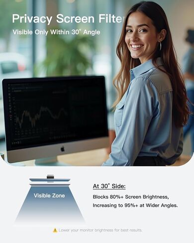 Monitor Privacy Screen 24 Inch 16:9, 1-Pack - Enhanced Anti-Glare & Blue Light Filter for Comprehensive Eye Care in Kuwait