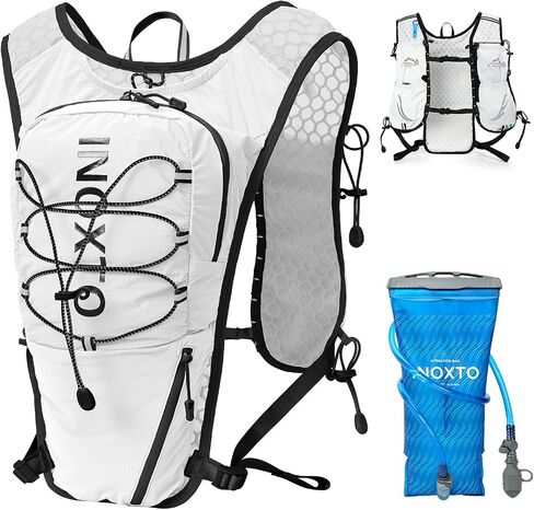 IX INOXTO Running Vest for Women Men, Adjustable Chest Straps Running Hydration Vest with 500ml Soft Flask, Lightweight Breathable Reflective Hydration Backpack for Hiking in Kuwait