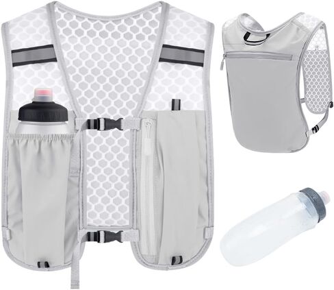 Running Vest for Women Men, Adjustable Lightweight Hydration Vest with 500ml Soft Flask, Breathable Backpack for Trail Race Hiking Cycling Climbing Jogging Marathon in Kuwait