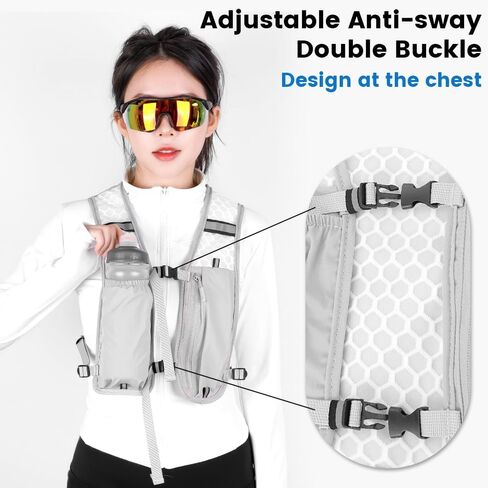 Running Vest for Women Men, Adjustable Lightweight Hydration Vest with 500ml Soft Flask, Breathable Backpack for Trail Race Hiking Cycling Climbing Jogging Marathon in Kuwait