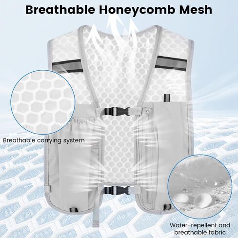 Running Vest for Women Men, Adjustable Lightweight Hydration Vest with 500ml Soft Flask, Breathable Backpack for Trail Race Hiking Cycling Climbing Jogging Marathon in Kuwait