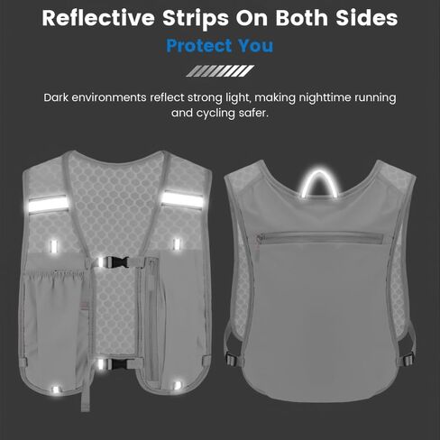 Running Vest for Women Men, Adjustable Lightweight Hydration Vest with 500ml Soft Flask, Breathable Backpack for Trail Race Hiking Cycling Climbing Jogging Marathon in Kuwait