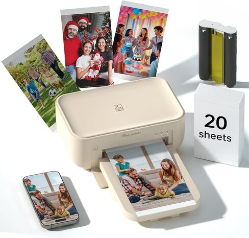 HPRT CP4100 4X6 Photo Printer for iPhone & Android, 108 Sheets & 2 Ribbons in Kuwait