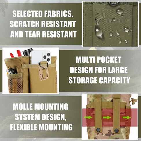 5 Pcs Tactical Colored Dump Pouch Magazine Recovery Pouch Drastring Ammo Bag Belt Utility Fanny Adjustable Military Holster Bag Outdoor for Airsoft Paintball Hunting Gear with D-Ring Grimlock（5 color） in Saudi Arabia