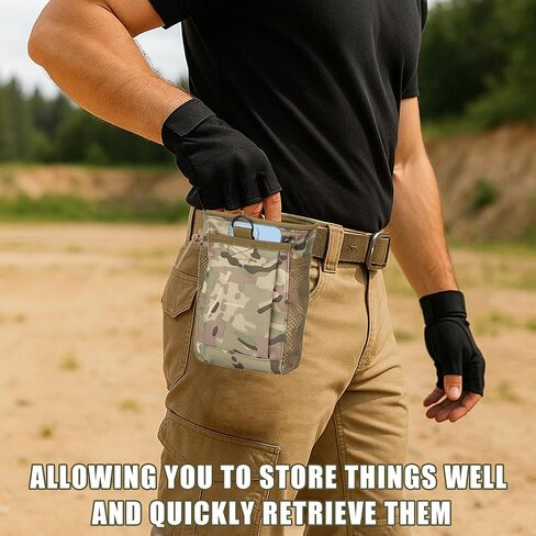 5 Pcs Tactical Colored Dump Pouch Magazine Recovery Pouch Drastring Ammo Bag Belt Utility Fanny Adjustable Military Holster Bag Outdoor for Airsoft Paintball Hunting Gear with D-Ring Grimlock（5 color） in Saudi Arabia
