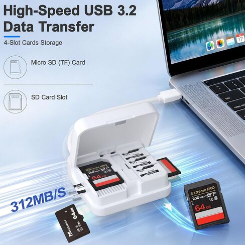 UHS-II Micro SD 4.0 Card Reader USB C SD Card Reader 2 in 1 SD & TF Adapter in Kuwait