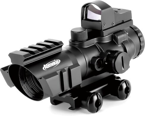 Aomekie 2-in-1 Combo Prism Rifle Scope 4X32 Compact Red & Green Dot Holographic with Adjustable Brightness in Kuwait