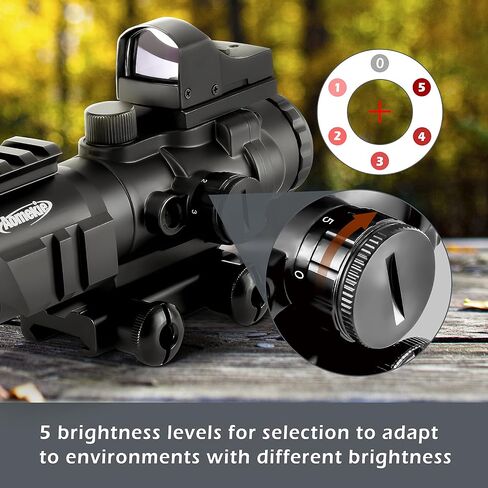 Aomekie 2-in-1 Combo Prism Rifle Scope 4X32 Compact Red & Green Dot Holographic with Adjustable Brightness in Kuwait