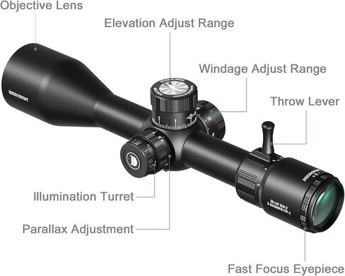 DISCOVERYOPT ED-LHT GEN2 3-15X50SFIR Rifle Scope FFP,30mm Tube,Red Illumination (6 Levels),0.1MRAD Reticle, Waterproof & Fogproof, Lightweight for Hunting in Kuwait