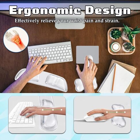 3PCS Gel Wrist Rest for Keyboard and Mouse with Computer Keyboard Stand Set in Kuwait