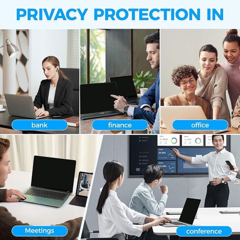 Magnetic Laptop Privacy Screen Filter 14 inch for 16:9 Widescreen Computer Monitor, Removable Anti Blue Light Privacy Shield, Anti-Glare Protector in Kuwait