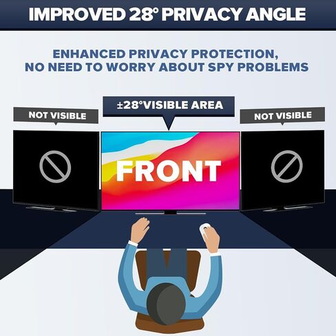 Upgraded HD Computer Privacy Screen 32 inch, Monitor Privacy Screen for 16:9 Widescreen Removable Anti Glare Computer Shield Cover and Blue Light UV-Blocking Filter in Kuwait