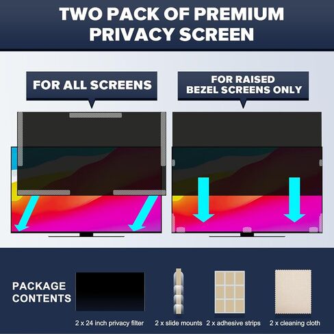 Upgraded HD Computer Privacy Screen 32 inch, Monitor Privacy Screen for 16:9 Widescreen Removable Anti Glare Computer Shield Cover and Blue Light UV-Blocking Filter in Kuwait