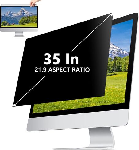 AIZYR Privacy Screen Filter for 35 inch Desktop PC Computer Monitor- Anti-Glare Anti-Scratch Anti-UV Computer Privacy Screen Protector(82X34.5cm) in Kuwait