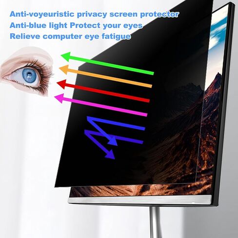 13-32 inch Computer Privacy Screen for Monitor, Anti-Blue Light Monitor Privacy Screen Fliter, Security Shield Filter (27in(597 * 336mm)) in Kuwait