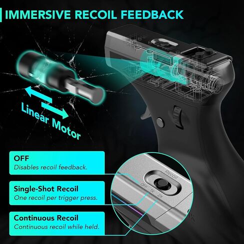 ErgoStrike7: Next-Gen FPS Gaming Mouse with Recoil - Ergonomic Vertical Mice FPS Gun Grip Mouse, Wireless/Wired USB for PC Gamers (Black) in Kuwait