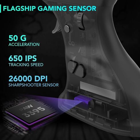 ErgoStrike7: Next-Gen FPS Gaming Mouse with Recoil - Ergonomic Vertical Mice FPS Gun Grip Mouse, Wireless/Wired USB for PC Gamers (Black) in Kuwait
