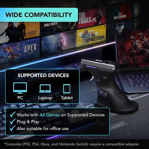 ErgoStrike7: Next-Gen FPS Gaming Mouse with Recoil - Ergonomic Vertical Mice FPS Gun Grip Mouse, Wireless/Wired USB for PC Gamers (Black) in Kuwait