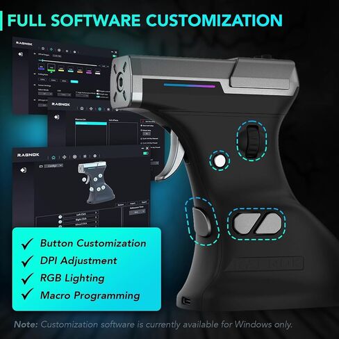 ErgoStrike7: Next-Gen FPS Gaming Mouse with Recoil - Ergonomic Vertical Mice FPS Gun Grip Mouse, Wireless/Wired USB for PC Gamers (Black) in Kuwait