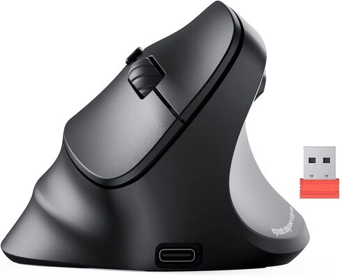 MEETION Left-Handed Ergonomic Vertical Wireless RGB Mouse, Black in Saudi Arabia