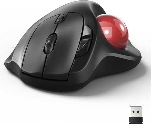 Omikamo Ergonomic Wireless Trackball Mouse, Bluetooth & 2.4G, Red in Kuwait