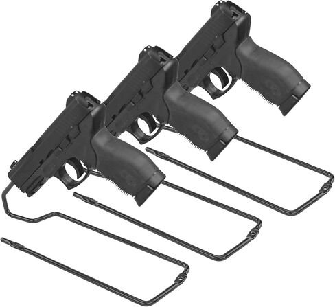 BOOMSTICK 3-Slot Handgun Rack, Gentle on Gun Finish, Universal Fit for All Handguns - Wide-Body & Magnum Calibers Included, Wall Mountable, Hooks & Screws Provided in Kuwait