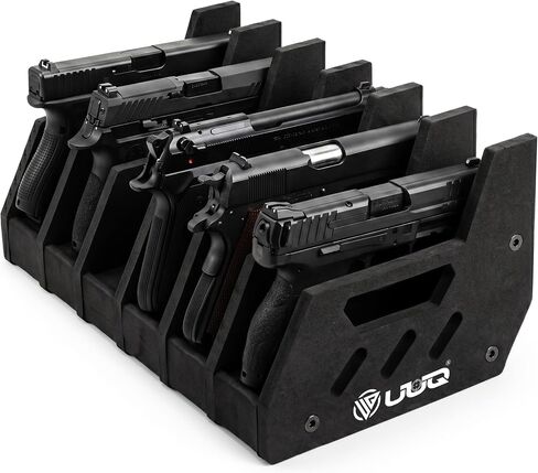 UUQ 6-Slot Pistol Rack, EVA Foam Handgun Storage Organizer, Black in Kuwait
