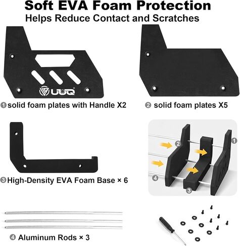 UUQ 6-Slot Pistol Rack, EVA Foam Handgun Storage Organizer, Black in Kuwait