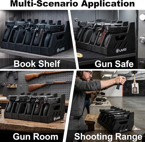 UUQ 6-Slot Pistol Rack, EVA Foam Handgun Storage Organizer, Black in Kuwait
