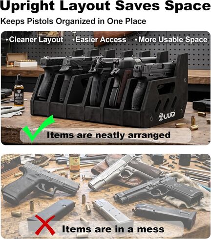 UUQ 6-Slot Pistol Rack, EVA Foam Handgun Storage Organizer, Black in Kuwait