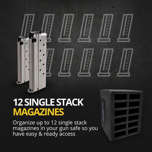 Benchmaster - Weapon Rack - Single Stack 1911 Magazine Rack - 12 Unit - Gun Safe Storage Accessories - Pistol Mag Storage in Kuwait