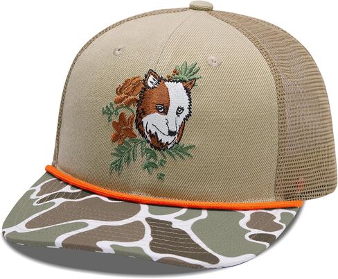 BASSDASH Camo Rope Trucker Hat Baseball Cap Mesh Back for Men Women Duck Deer Hunting Fly Fishing Camping in Kuwait