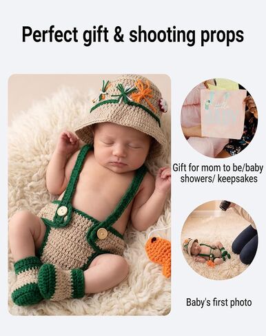 Zeroest Newborn Baby Photography Props Crochet Fisherman Set in Kuwait