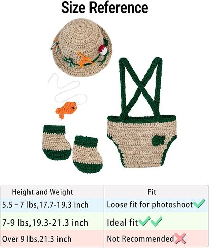 Zeroest Newborn Baby Photography Props Crochet Fisherman Set in Kuwait