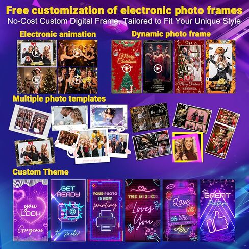 Magic Mirror Photo Booth with Printer 45-22" Touch Screen DSLR Photo Booth with RGB Light Instant Printing and Sharing Professional PhotoBooth for Party in Kuwait