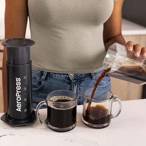 AeroPress XL Coffee Maker Bundle, Coffee Press & Organizer Stand, 3 in 1 French Press, Pourover & Espresso-Style, Smooth Coffee Without Grit or Bitterness, Small Portable, Ideal for Camping & Travel in Kuwait