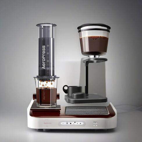 AeroPress XL Coffee Maker Bundle, Coffee Press & Organizer Stand, 3 in 1 French Press, Pourover & Espresso-Style, Smooth Coffee Without Grit or Bitterness, Small Portable, Ideal for Camping & Travel in Kuwait