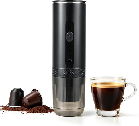 Goldtouch Portable Electric Espresso Machine, 20 Bar Self-Heating Travel Coffee Maker, 7800mAh USB-C Rechargeable, Compatible with NS Pods & Ground Coffee for Camping, RV, Travel & Office in Kuwait