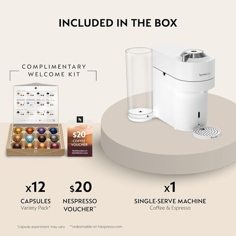 Nespresso Vertuo Pop+ Deluxe Coffee & Espresso Maker by Breville, White in Kuwait