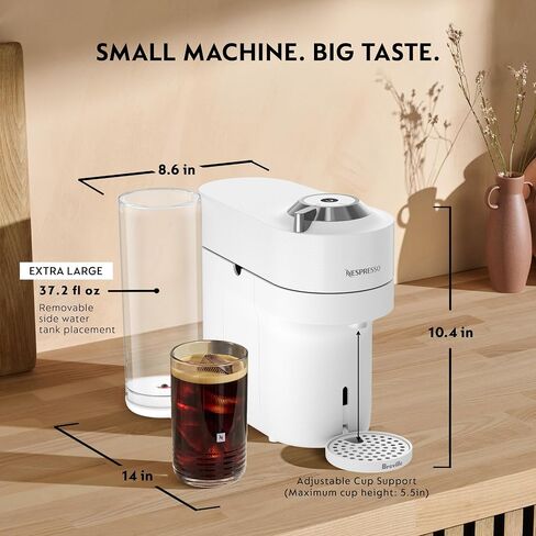 Nespresso Vertuo Pop+ Deluxe Coffee & Espresso Maker by Breville, White in Kuwait